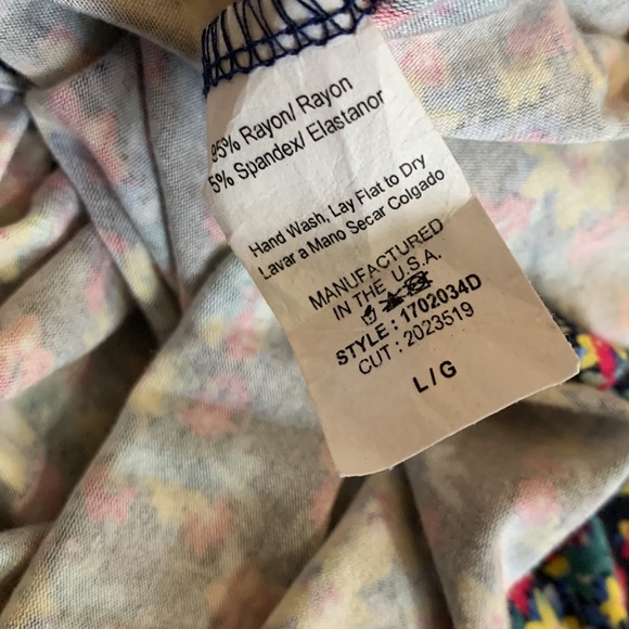 Chris & Carol Floral Half Sleeve A-Line Dress with Waist Tie Women’s Large - Picture 12 of 12